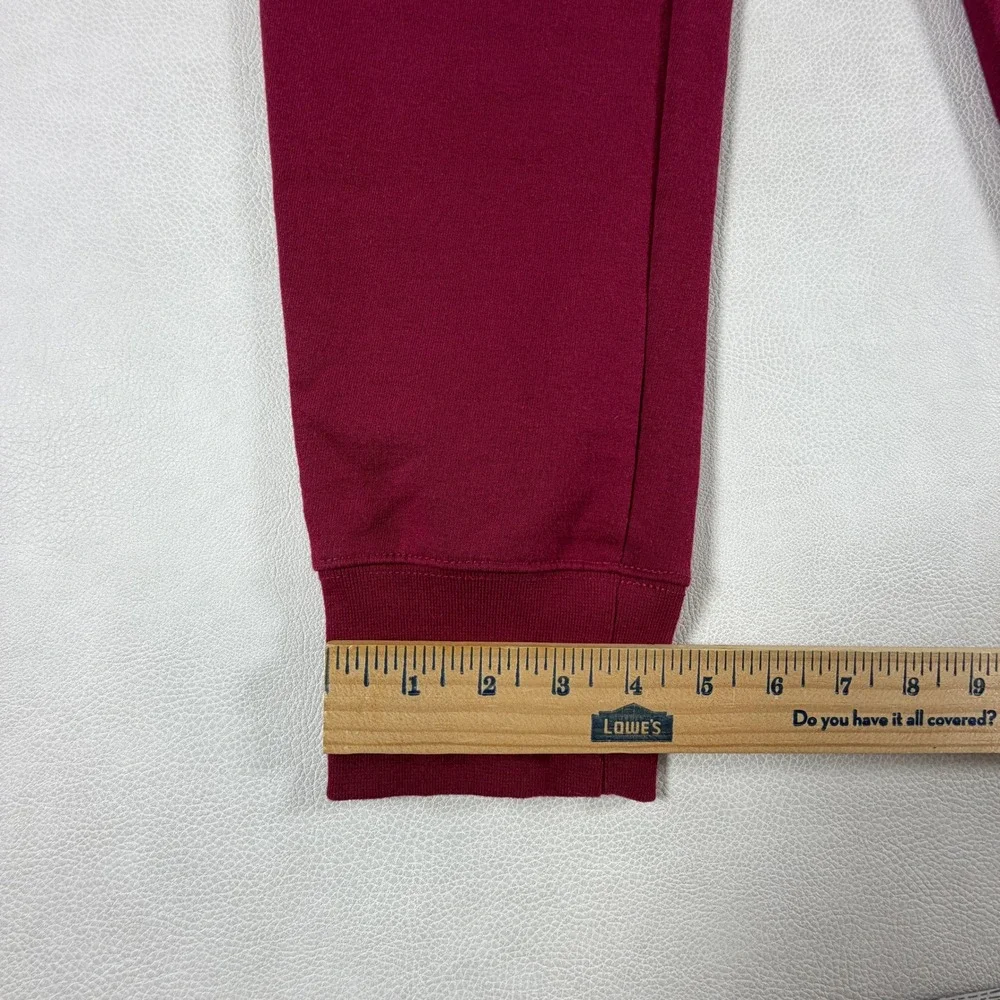 The North Face Mens Small Circular Design Jogger Sweatpants Burgundy Red